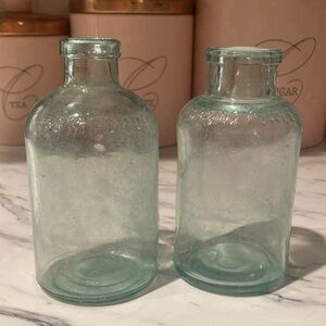 Vintage Glass Bottles - sea mist color